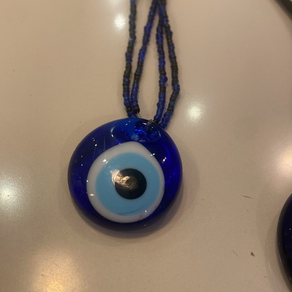 Bundle of 3 Necklace 🧿 Evil Eye Hand-Blown Glass Necklaces Boho - Picture 2 of 7